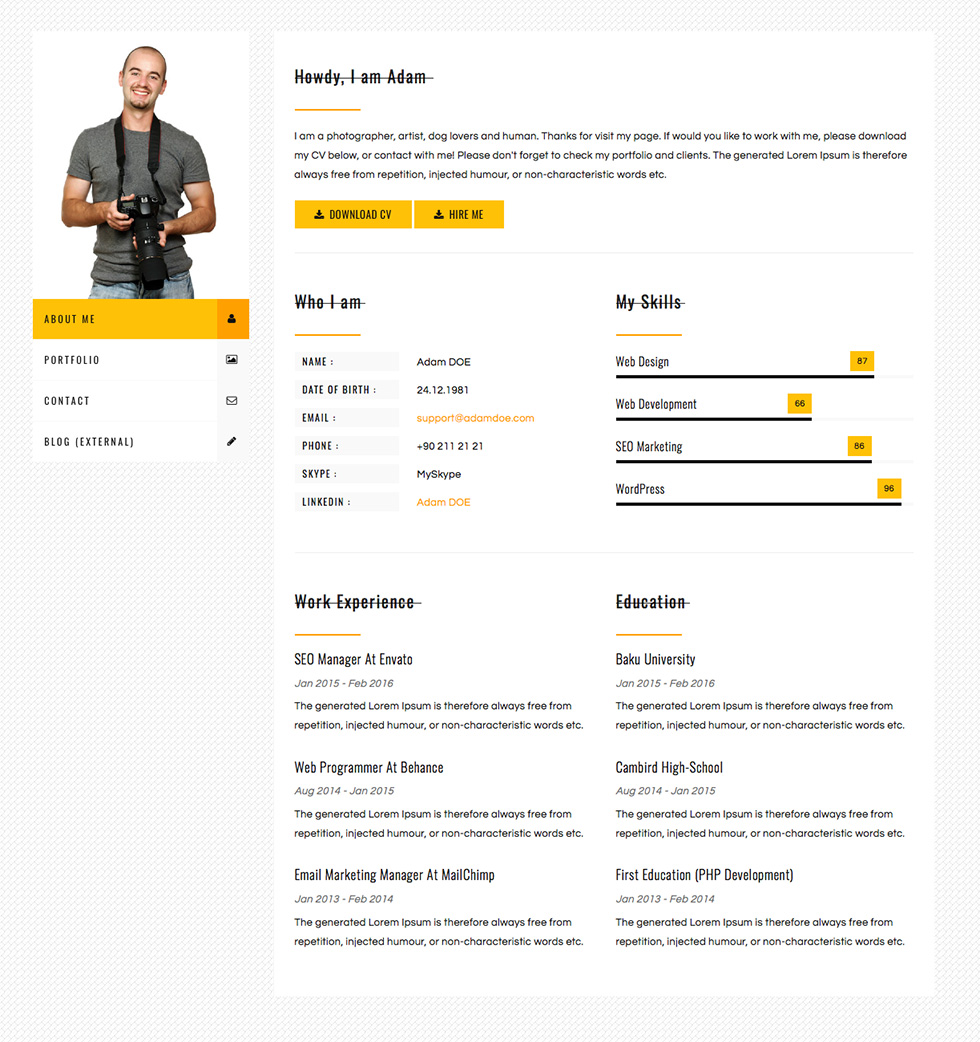 Bootstrap Cv Template Free from showwp.com