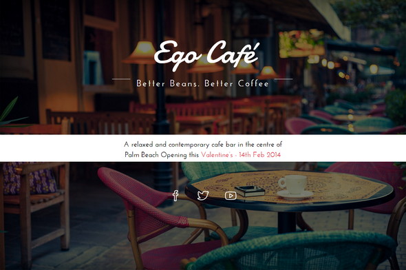 Free Coming Soon Template: Ego Cafe