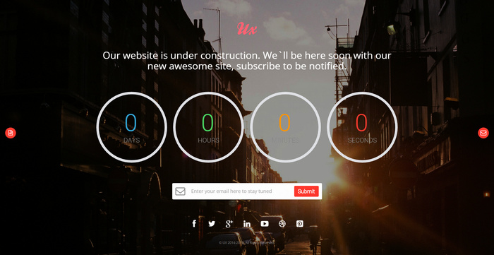 UX – Free Responsive Coming Soon Countdown Template