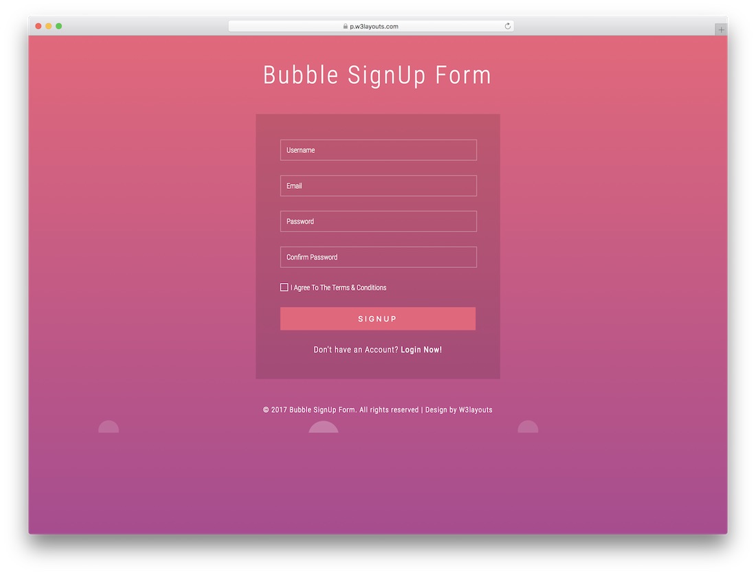 Bubble Signup Form